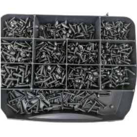 surtido tornillos din7981 rosca chapa negros ala ancha estrella
