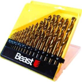 juego brocas titanio 1-10-mm 19 piezas en estuche beast
