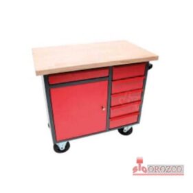 Carro-con-banco-de-madera-puerta-y-6-cajones