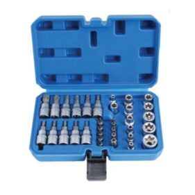 Juego Llaves de Vaso Torx 3/8" 34 Herramientas en Estuche