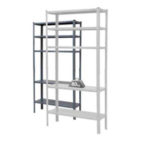 Estanteria metálica blanca 5 baldas 180 x 90 x 30 cm.